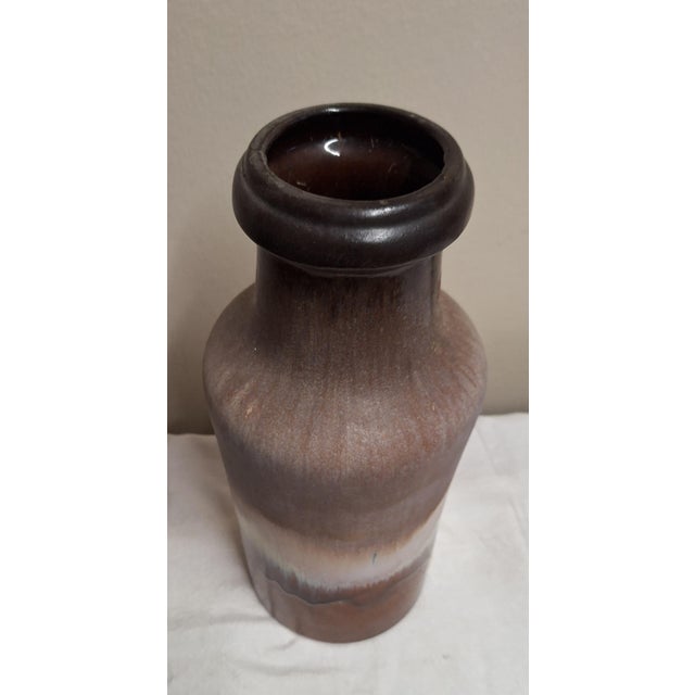 Vintage Ceramic Vase with Beige-Brown Glaze by Scheurich, 1970s, in Very Good conditions. Designed 1970 to 1979 This piece...