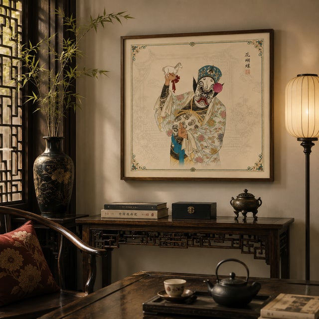 Peking Opera Butterfly Hua Character Fine Art Mounted Board Print 16 X 16 For Sale - Image 4 of 15