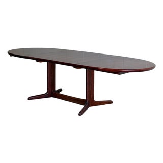 Rosewood Dining Table Oval Extending Top Trestle Base Denmark Mid-Century Modern 1960s For Sale