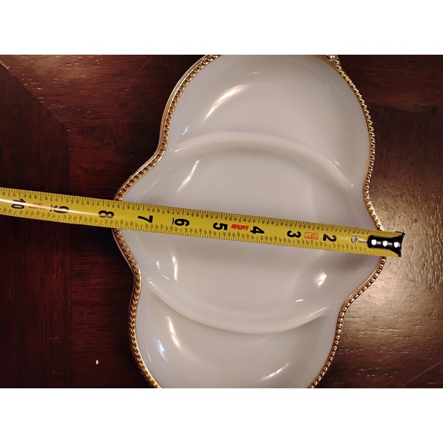 1950's anchor Hocking -fire king milk glass 3 section, divided platter.no chips or cracks,great condition.