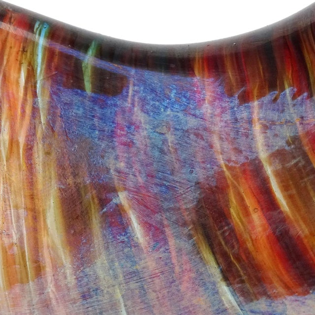 Dino Martens Murano Vintage Variegato 1954 Aurene Iridescent Italian Art Glass Sculptural Rooster Bird Bowl For Sale - Image 10 of 13