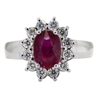 Late 20th Century 1.57 Carat Ruby Ring, Size 5 For Sale