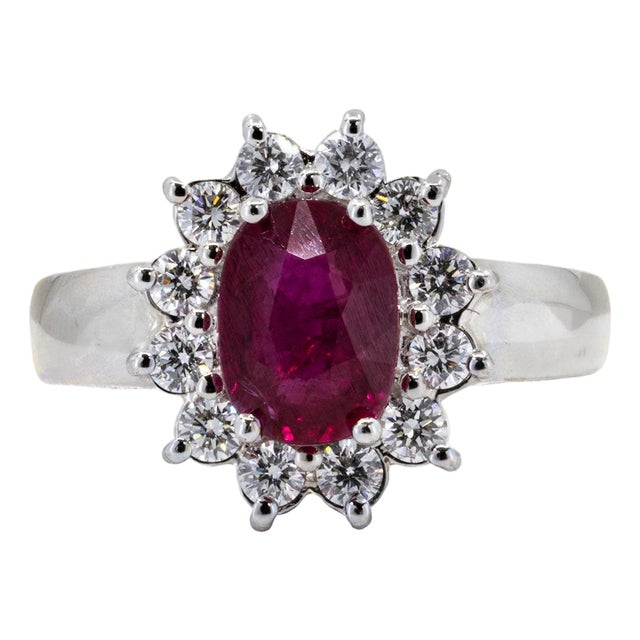 Late 20th Century 1.57 Carat Ruby Ring, Size 5 For Sale