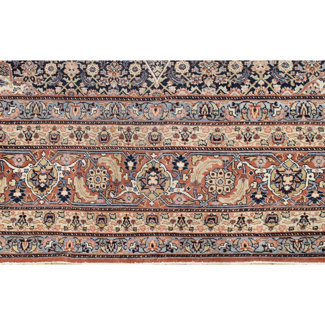 Antique Persian Tabriz Hadji Jalili Oriental Carpet, Room Size, W/ Medallion For Sale - Image 4 of 10