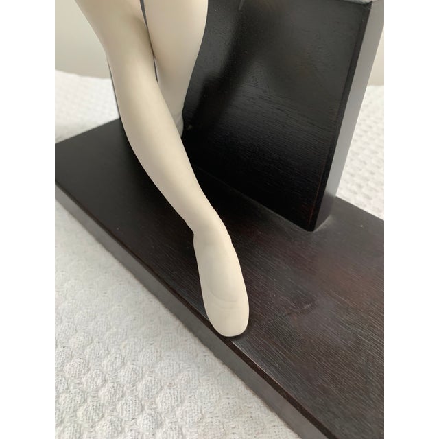 Cybis Ballerina "On-Cue" Bisque Figurine on Wooden Base For Sale - Image 13 of 13