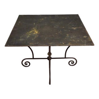 Wrought Iron Table with Sculptural Base For Sale