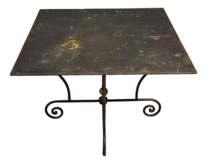 Wrought Iron Table with Sculptural Base