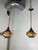 Pair of Antique Revival Hanging Pendant Lights With Marbled Glass Shades For Sale - Image 9 of 9