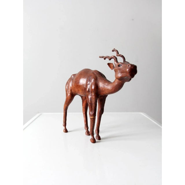 Figurative Vintage Leather Antelope Figure For Sale - Image 3 of 13