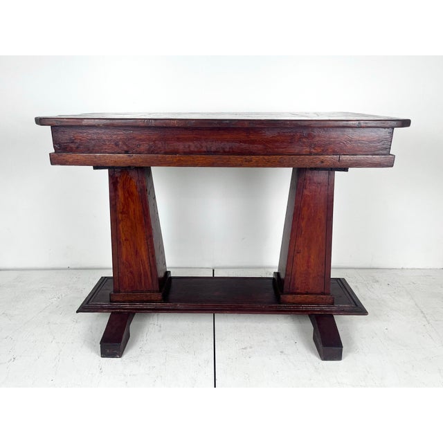 Antique Double Pedestal Library Table For Sale In Tampa - Image 6 of 12