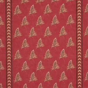 Schumacher X Laura Gonzalez Bangalore Imagination Fabric In Rouge