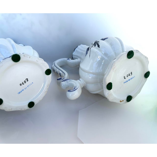 1980s Blue & White Coffee & Tea Pot Set For Sale - Image 12 of 12