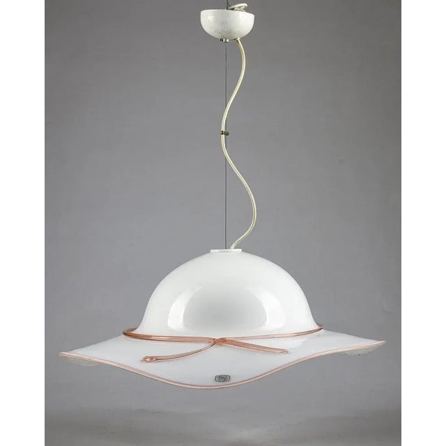 Lady-Shaped Glass Chandelier with Pink Glass Decorations, 1970s For Sale - Image 9 of 9