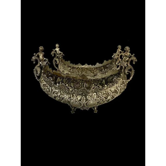 Two beautiful silver plated venetian gondolas, 20th century. This art form is an ever evolving shape in both the rivers of...