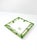 Fret Rim Tray — Italian Hand-Painted Ceramic, Bamboo Motif, Green For Sale - Image 4 of 5