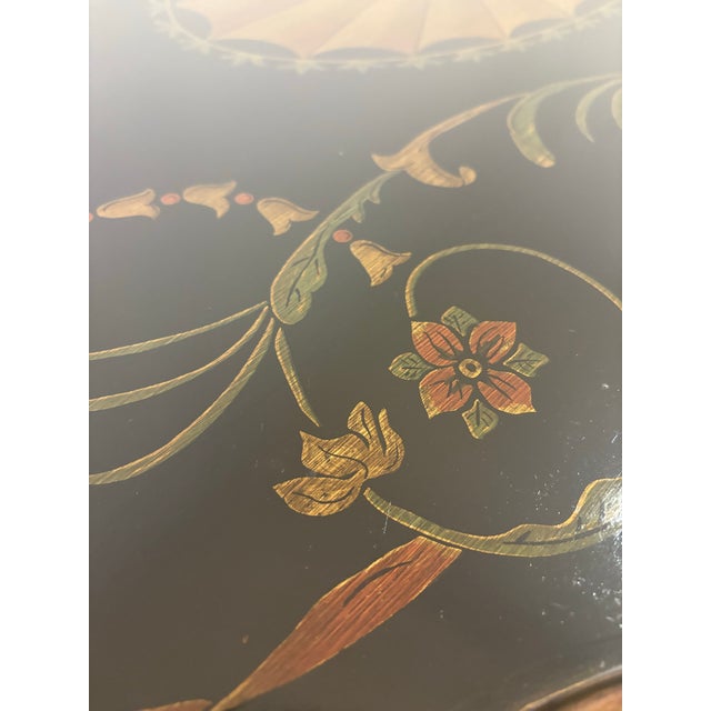 Late 20th Century Late 20th Century Attributed to Maitland Smith Ebonized Oval Neoclassical Coffee Table For Sale - Image 5 of 15