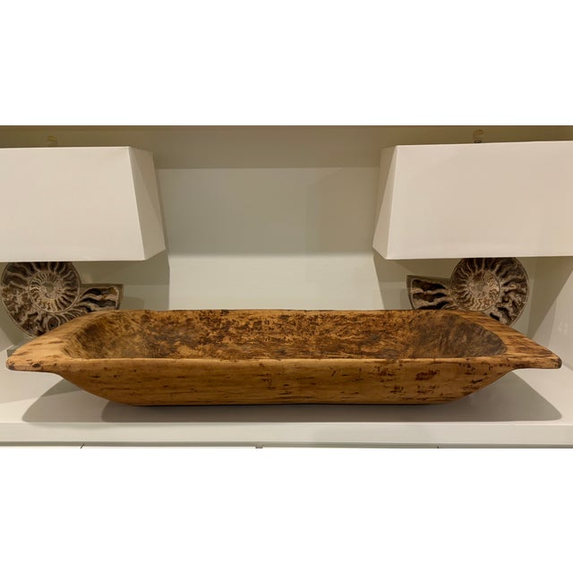 Large 19th Century Hand Carved Primitive Organic Modern Wooden Dough Bowl / Trencher For Sale - Image 15 of 18