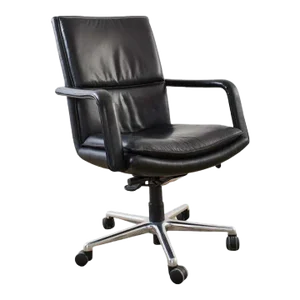Keilhauer Elite 597 Black Leather Executive Office Armchair