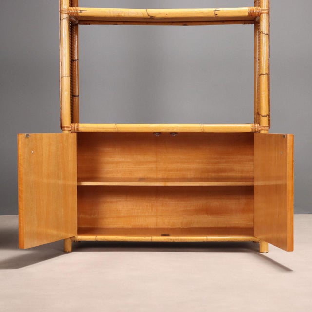 Vintage Italian Bookcase in Bamboo, 1980s For Sale - Image 4 of 14