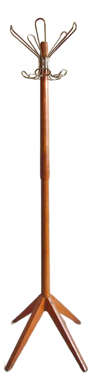 Vintage Chevillotte Coat Rack in Wood and Metal, 1950s
