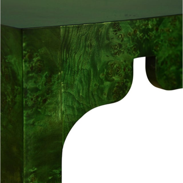 Not Yet Made - Made To Order Matthew Izzo Home Hannah Emerald Green Burl Wood Occasional Table For Sale - Image 5 of 6
