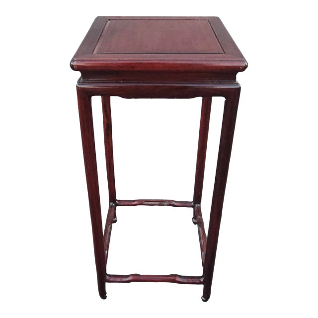 Asian Solid Rosewood Ming Plant Stand, Display Pedestal or Candle Stand For Sale