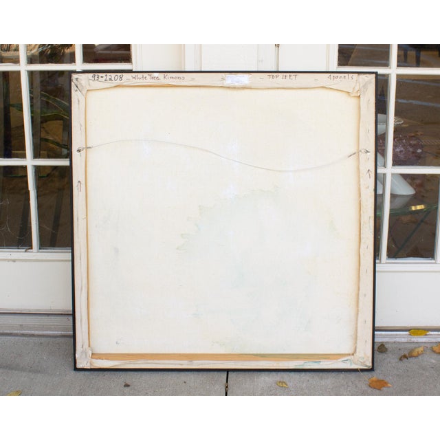 White Tree Kimono” Abstract Acrylic and Enamel on Canvas Painting by Martha Kaplan For Sale - Image 9 of 9