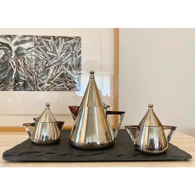 Postmodern Memphis-Style Tea Set, Set of 4 Pieces (After Michael Graves) For Sale - Image 10 of 10
