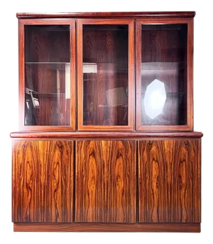 Vintage Rasmus Danish Lighted Rosewood China Cabinet