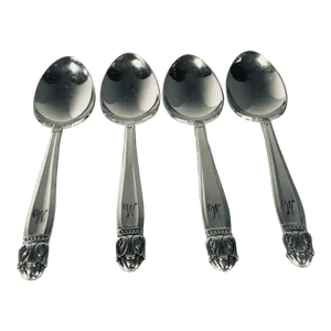 1940s Vintage Holmes & Edwards Silver Plate Tea Spoons Monogram”M”- Set of 4