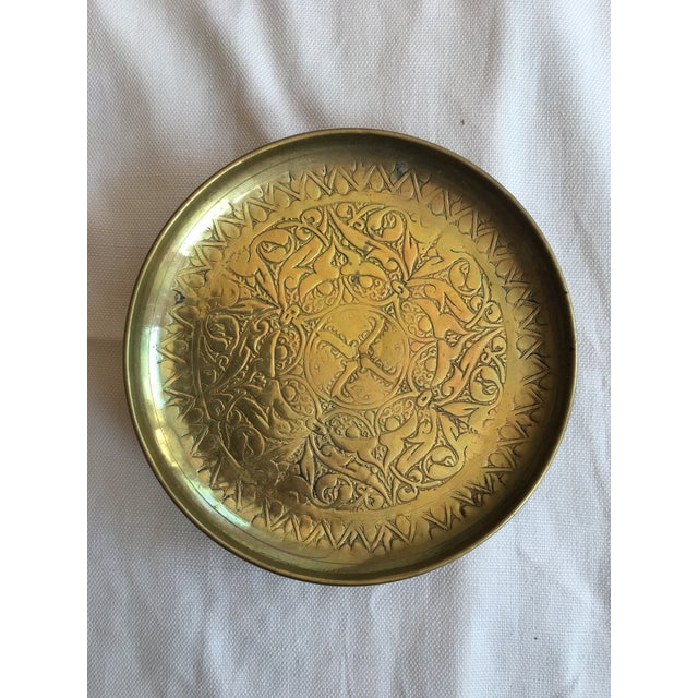 Vintage Embossed Brass Plate Chairish