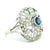 Silver Antique-Style 14K White Gold Sapphire & Diamond Filigree Ring For Sale - Image 8 of 12