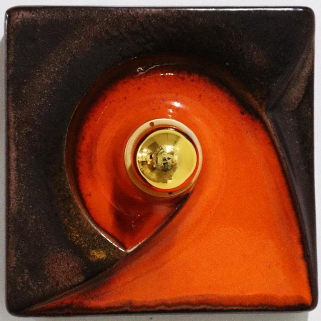 Brown Ceramic Lamp from Pan Keramik, Germany, 1970s For Sale - Image 16 of 17