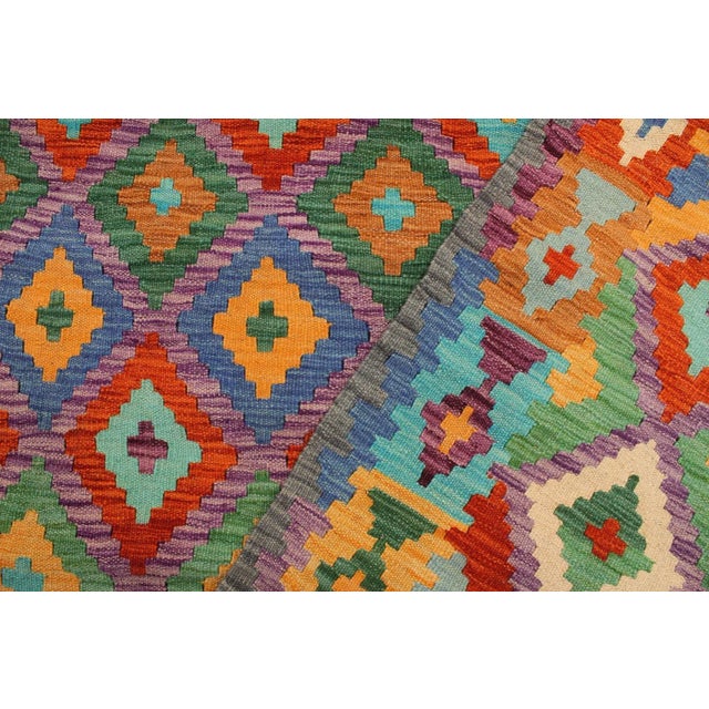 1990s 1990s Rustic Kilim Rust Gray Wool Rug - 8'2" X 11'1" For Sale - Image 4 of 7