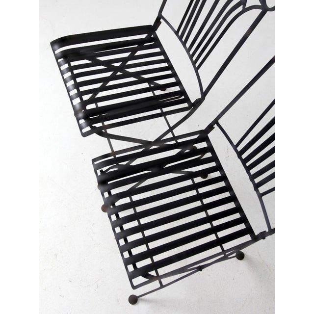 Black Vintage French Bistro Folding Patio Set For Sale - Image 8 of 18