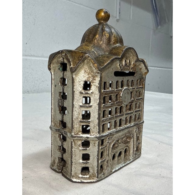 Figurative Antique a.c. Williams Cast Iron Domed Coin Still Bank Made in 1900-20 Nice Paint For Sale - Image 3 of 9