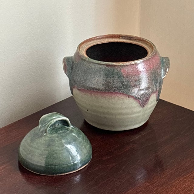 Farmhouse Vintage Studio Stoneware Jar W/Lid For Sale - Image 3 of 12
