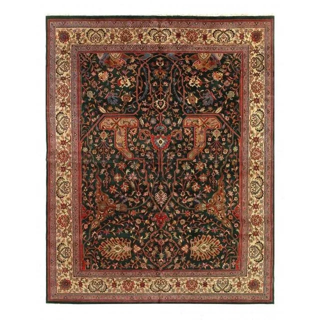Pasargad Green Persian Hand Knotted Kashan Design Rug 12' X 16'5'' For Sale - Image 4 of 4
