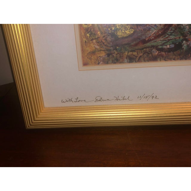 1980s Vintage 1980s Framed Edna Hibel "Angelina" Signed Limited Edition Lithograph Art Print For Sale - Image 5 of 13