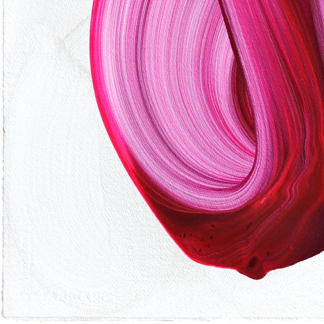 Contemporary Avp_1619 - Original Abstract Purple Tone Contemporary Acrylic Painting on Paper by Alex Voinea For Sale - Image 3 of 7