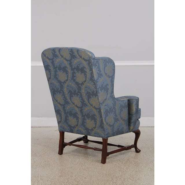 Pair Colonial Williamsburg Style Queen Anne Mahogany Wing Chairs For Sale In Philadelphia - Image 6 of 18