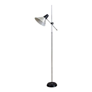 Mid-Century Modern Chrome Adjustable Metal Floor Lamp For Sale