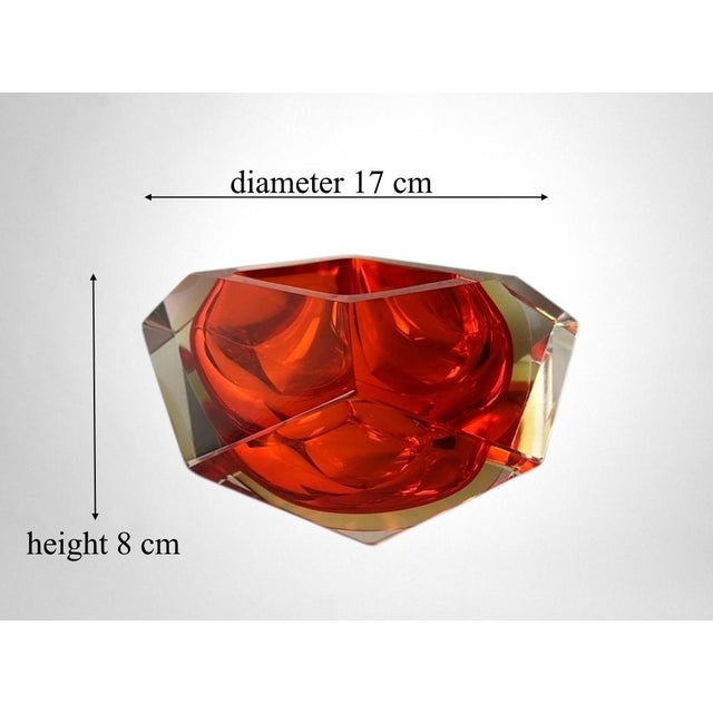Mandruzzato Style Murano “Sommerso” Glass Ashtray For Sale - Image 18 of 18