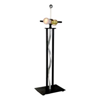 Metal Wave Form Post Modern Memphis Style Table Lamp C. 1980's For Sale