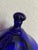 Blue Vintage Cobalt Decanter W/ Metal Hinged Glass Top For Sale - Image 8 of 9