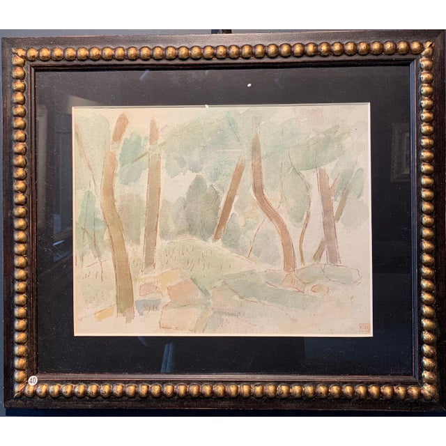 Giulio Da Milano, Undergrowth Forest, Trees, Greenery Watercolor, 1929 For Sale - Image 7 of 7