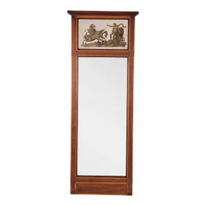 Danish Reverse Glass Painted Trumeau Mirror