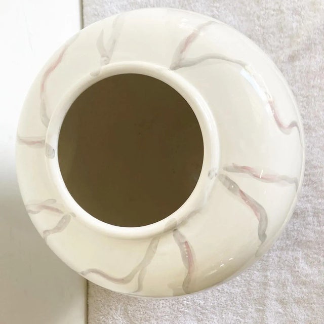 Postmodern Italian Postmodern Cream With Colored Streak Vase For Sale - Image 3 of 6