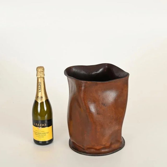 Mid-Century Modern Mid-Century Modern Italian Leather Basket from Nova Tecno, 1950s For Sale - Image 3 of 15