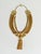 Vintage 1960s–1970s gold-tone statement bib necklace featuring multiple layered chain strands in varied link styles,...